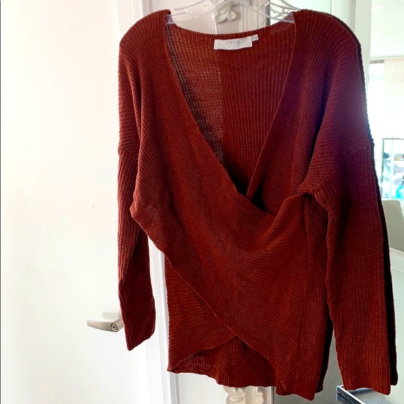 ASTR The Label Copper Faux Wrap Sweater - Picture 2 of 7
